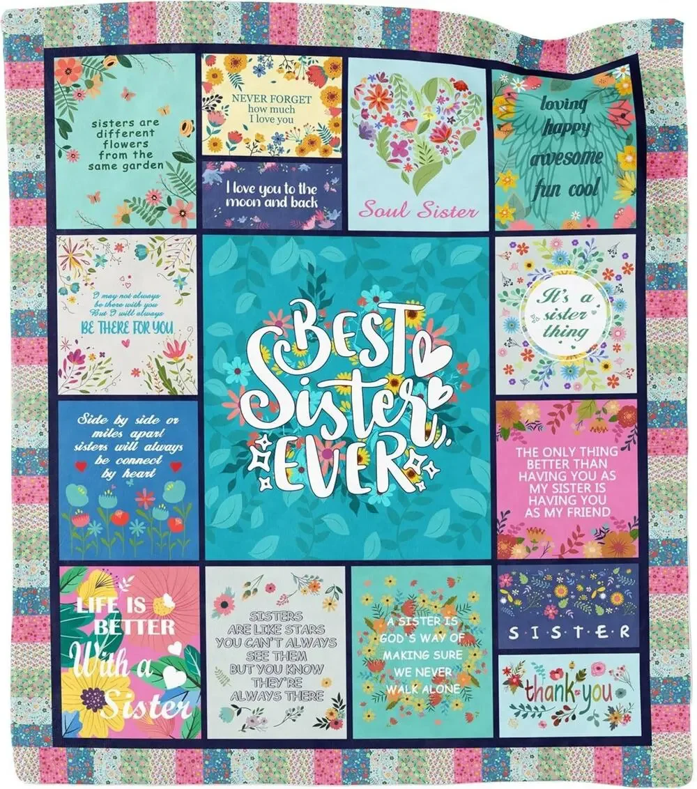 Best Sister Ever 50x60 Flannel Throw Blanket